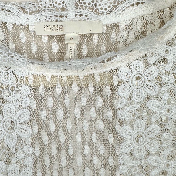 Maje NWOT Revanta White Lace Dress SZ 2 Daisy Short Mini - Picture 12 of 16